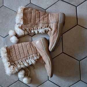 Faux Fur Lined Tan Women's Winter Boots